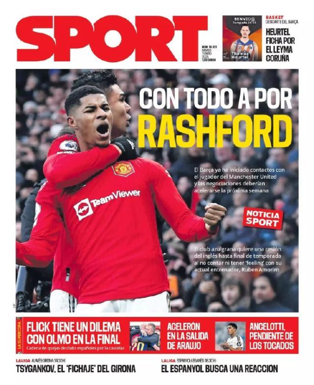 巴萨冬窗租借拉什福德？奥巴梅扬一幕会否重演